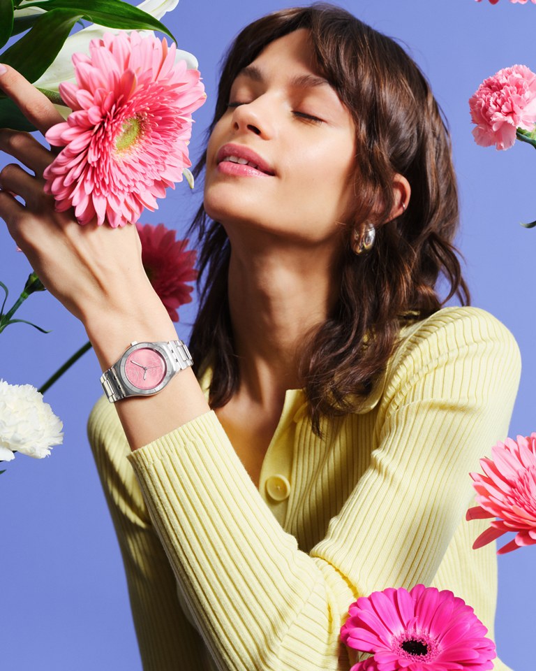 swatch, blossom collection, luxury watches, vegan watches, folioyvr, west coast luxury, vancouver, helen siwak, bc