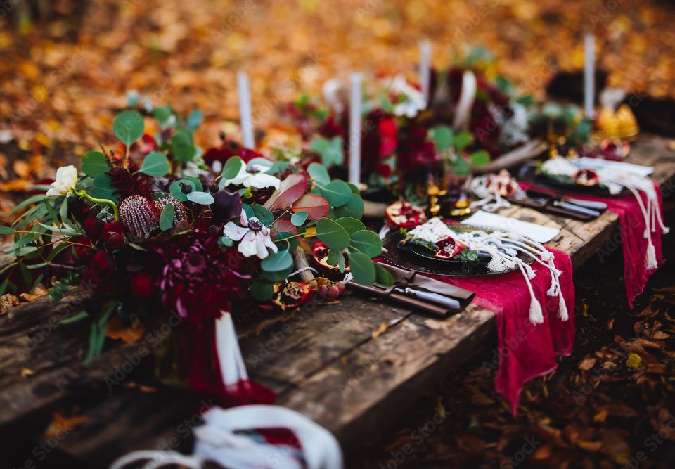 Autumn location, autumn decor, rocking chairs